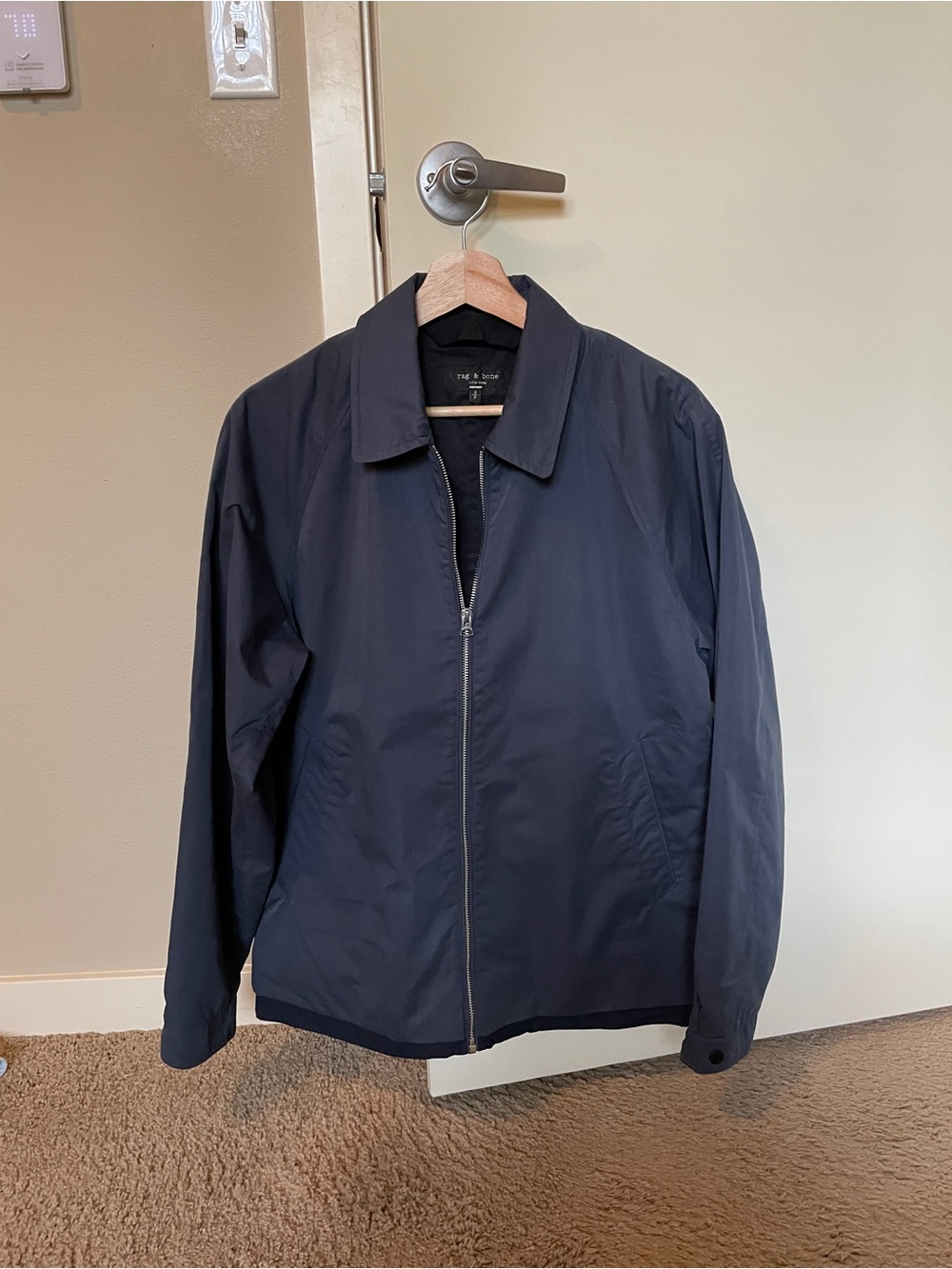 rag & bone Chester cotton-blend twill jacket Size small. Navy blue.